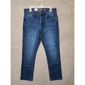 Copper & Oak Jeans Mens 33x29 Blue Medium Wash Relaxed Straight Fit Stretch NEW